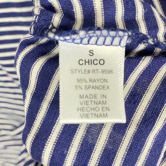 Zenana Outfitters Women's Blue and White Striped Top T-shirt with Pointe… - Picture 5 of 7